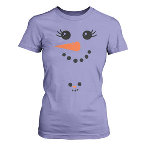 Christmas Pregnancy Announcement T Shirt For Women Snowman Face Xmas Maternity Gift TS10 Violet Print Your Wear