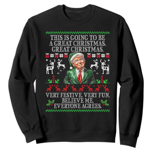 Funny Christmas Trump Sweatshirt Make Christmas Great Again Ugly Christmas Sweater TS10 Black Print Your Wear