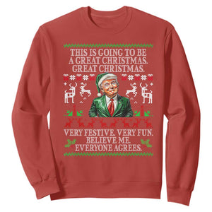 Funny Christmas Trump Sweatshirt Make Christmas Great Again Ugly Christmas Sweater TS10 Red Print Your Wear