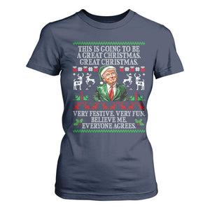Funny Christmas Trump T Shirt For Women Make Christmas Great Again Ugly Christmas Sweater TS10 Navy Print Your Wear