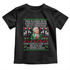 Funny Christmas Trump Toddler T Shirt Make Christmas Great Again Ugly Christmas Sweater TS10 Black Print Your Wear