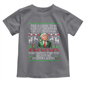 Funny Christmas Trump Toddler T Shirt Make Christmas Great Again Ugly Christmas Sweater TS10 Charcoal Print Your Wear