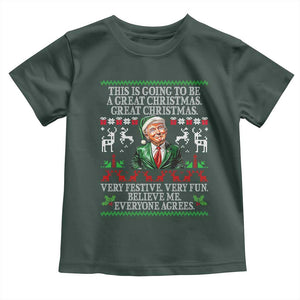 Funny Christmas Trump Toddler T Shirt Make Christmas Great Again Ugly Christmas Sweater TS10 Dark Forest Green Print Your Wear