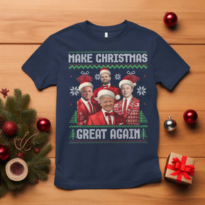 Christmas Trump Vance T Shirt Make Christmas Great Again Ugly Christmas Sweater TS10 Navy Print Your Wear