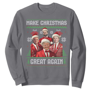 Christmas Trump Vance Sweatshirt Make Christmas Great Again Ugly Christmas Sweater TS10 Charcoal Print Your Wear