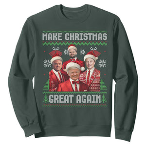 Christmas Trump Vance Sweatshirt Make Christmas Great Again Ugly Christmas Sweater TS10 Dark Forest Green Print Your Wear