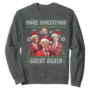 Christmas Trump Vance Sweatshirt Make Christmas Great Again Ugly Christmas Sweater TS10 Dark Heather Print Your Wear