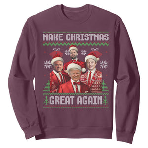 Christmas Trump Vance Sweatshirt Make Christmas Great Again Ugly Christmas Sweater TS10 Maroon Print Your Wear