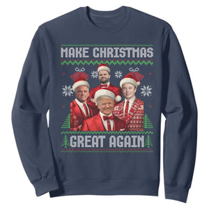 Christmas Trump Vance Sweatshirt Make Christmas Great Again Ugly Christmas Sweater TS10 Navy Print Your Wear