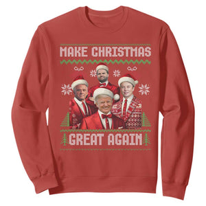Christmas Trump Vance Sweatshirt Make Christmas Great Again Ugly Christmas Sweater TS10 Red Print Your Wear