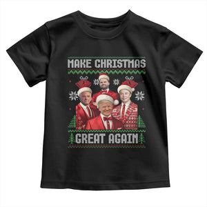 Christmas Trump Vance Toddler T Shirt Make Christmas Great Again Ugly Christmas Sweater TS10 Black Print Your Wear