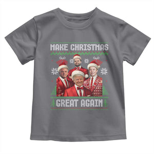 Christmas Trump Vance Toddler T Shirt Make Christmas Great Again Ugly Christmas Sweater TS10 Charcoal Print Your Wear