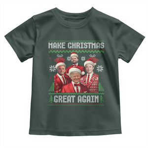 Christmas Trump Vance Toddler T Shirt Make Christmas Great Again Ugly Christmas Sweater TS10 Dark Forest Green Print Your Wear