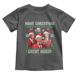 Christmas Trump Vance Toddler T Shirt Make Christmas Great Again Ugly Christmas Sweater TS10 Dark Heather Print Your Wear