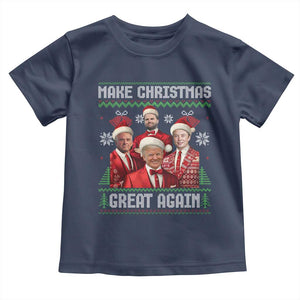 Christmas Trump Vance Toddler T Shirt Make Christmas Great Again Ugly Christmas Sweater TS10 Navy Print Your Wear