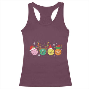 Funny Pickleball Lover Christmas Racerback Tank Top TS10 Maroon Print Your Wear
