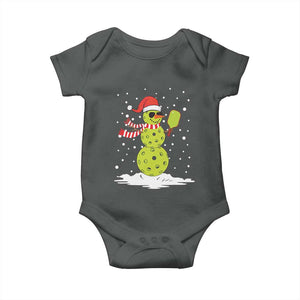Pickleball Christmas Baby Onesie Santa Hat Snowman Xmas TS10 Dark Heather Print Your Wear