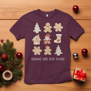Christmas Pregnancy Announcement T Shirt Cookies For Two Please Maternity Gift TS10 Maroon Print Your Wear