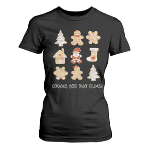 Christmas Pregnancy Announcement T Shirt For Women Cookies For Two Please Maternity Gift TS10 Black Print Your Wear