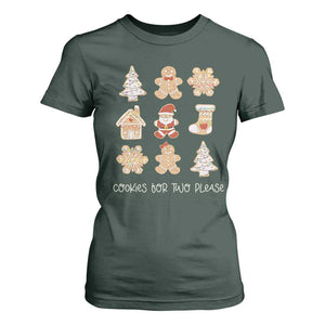 Christmas Pregnancy Announcement T Shirt For Women Cookies For Two Please Maternity Gift TS10 Dark Forest Green Print Your Wear