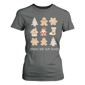 Christmas Pregnancy Announcement T Shirt For Women Cookies For Two Please Maternity Gift TS10 Dark Heather Print Your Wear