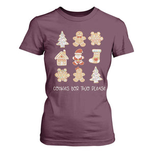 Christmas Pregnancy Announcement T Shirt For Women Cookies For Two Please Maternity Gift TS10 Maroon Print Your Wear