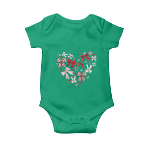 Coquette Valentine's Day Heart Bow Baby Onesie TS10 Irish Green Print Your Wear