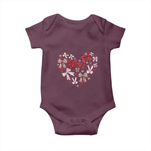Coquette Valentine's Day Heart Bow Baby Onesie TS10 Maroon Print Your Wear