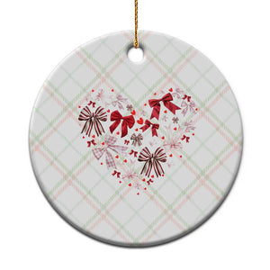 Coquette Valentine's Day Heart Bow Ceramic Ornament TS10 1pc Christmas Plaid Print Your Wear