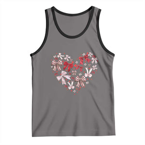 Coquette Valentine's Day Heart Bow Tank Top TS10 Deep Heather Black Print Your Wear