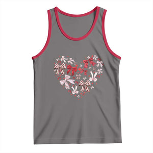 Coquette Valentine's Day Heart Bow Tank Top TS10 Deep Heather Red Print Your Wear