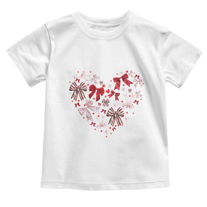 Coquette Valentine's Day Heart Bow Toddler T Shirt TS10 White Print Your Wear