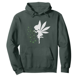 Marijuana Hoodie Weed Fairy Fantasy Leaf Stoner Pot Smoker Cannabis TS10 Dark Forest Green Print Your Wear