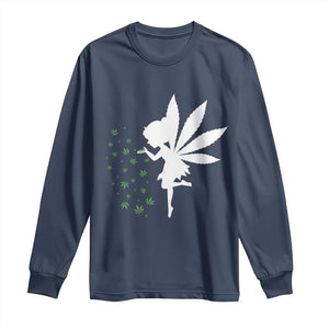 Marijuana Long Sleeve Shirt Weed Fairy Fantasy Leaf Stoner Pot Smoker Cannabis TS10 Navy Print Your Wear