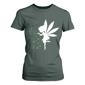 Marijuana T Shirt For Women Weed Fairy Fantasy Leaf Stoner Pot Smoker Cannabis TS10 Dark Forest Green Print Your Wear