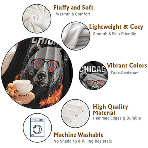 Bears Mascot Throw Blanket Vintage Retro Chicago TS10 Print Your Wear