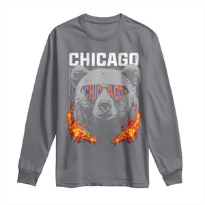 Bears Mascot Long Sleeve Shirt Vintage Retro Chicago TS10 Charcoal Print Your Wear