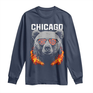 Bears Mascot Long Sleeve Shirt Vintage Retro Chicago TS10 Navy Print Your Wear