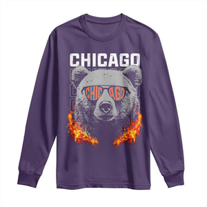 Bears Mascot Long Sleeve Shirt Vintage Retro Chicago TS10 Purple Print Your Wear