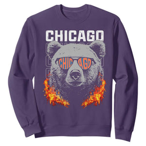 Bears Mascot Sweatshirt Vintage Retro Chicago TS10 Purple Print Your Wear