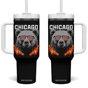 Bears Mascot Tumbler With Handle Vintage Retro Chicago TS10 One Size: 40 oz Black Print Your Wear