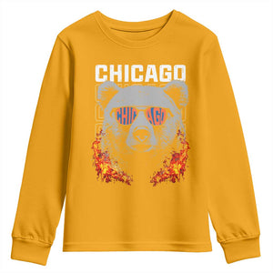 Bears Mascot Youth Sweatshirt Vintage Retro Chicago TS10 Gold Print Your Wear