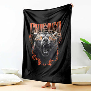 Vintage Chicago Throw Blanket Retro Graphic Wild Bear Streetwear Bootleg TS10 Print Your Wear