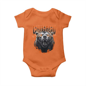 Vintage Chicago Baby Onesie Retro Graphic Wild Bear Streetwear Bootleg TS10 Orange Print Your Wear