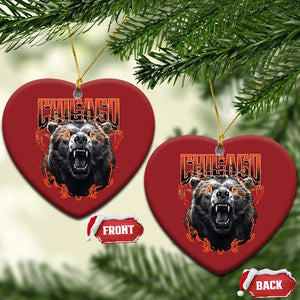 Vintage Chicago Christmas Ornament Retro Graphic Wild Bear Streetwear Bootleg TS10 Heart Red Print Your Wear