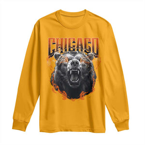 Vintage Chicago Long Sleeve Shirt Retro Graphic Wild Bear Streetwear Bootleg TS10 Gold Print Your Wear