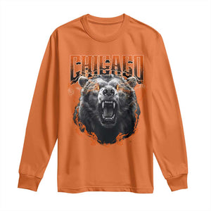 Vintage Chicago Long Sleeve Shirt Retro Graphic Wild Bear Streetwear Bootleg TS10 Orange Print Your Wear