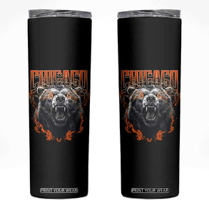 Vintage Chicago Skinny Tumbler Retro Graphic Wild Bear Streetwear Bootleg TS10 Black Print Your Wear