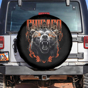 Vintage Chicago Spare Tire Cover Retro Graphic Wild Bear Streetwear Bootleg TS10 No hole Black Print Your Wear