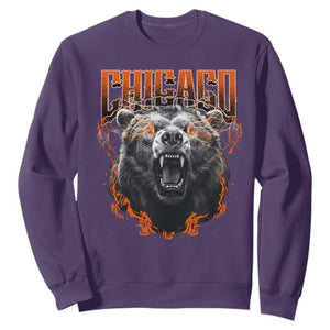 Vintage Chicago Sweatshirt Retro Graphic Wild Bear Streetwear Bootleg TS10 Purple Print Your Wear